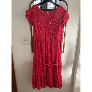 NWT Old Navy red polka dot midi dress